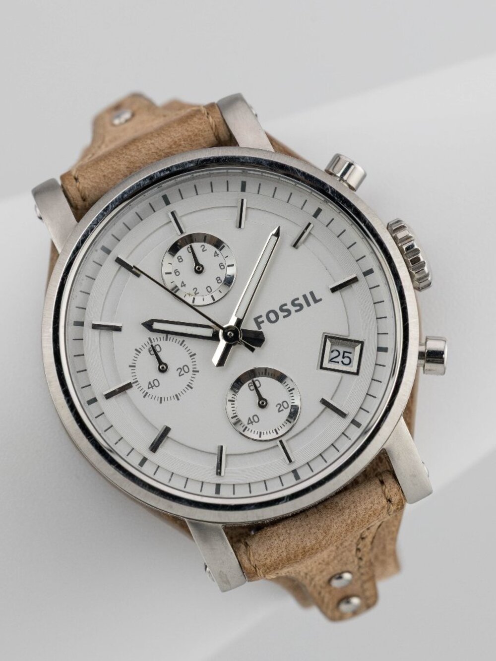 Fossil ES3625 Boyfriend Chronograph Leather Quartz Analog Women’s Fresh Battery
